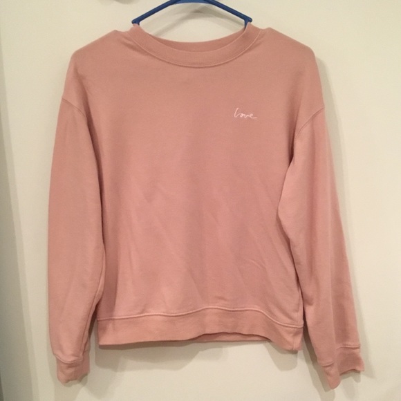 H&M Tops - H&M Dusty Rose Love Sweatshirt